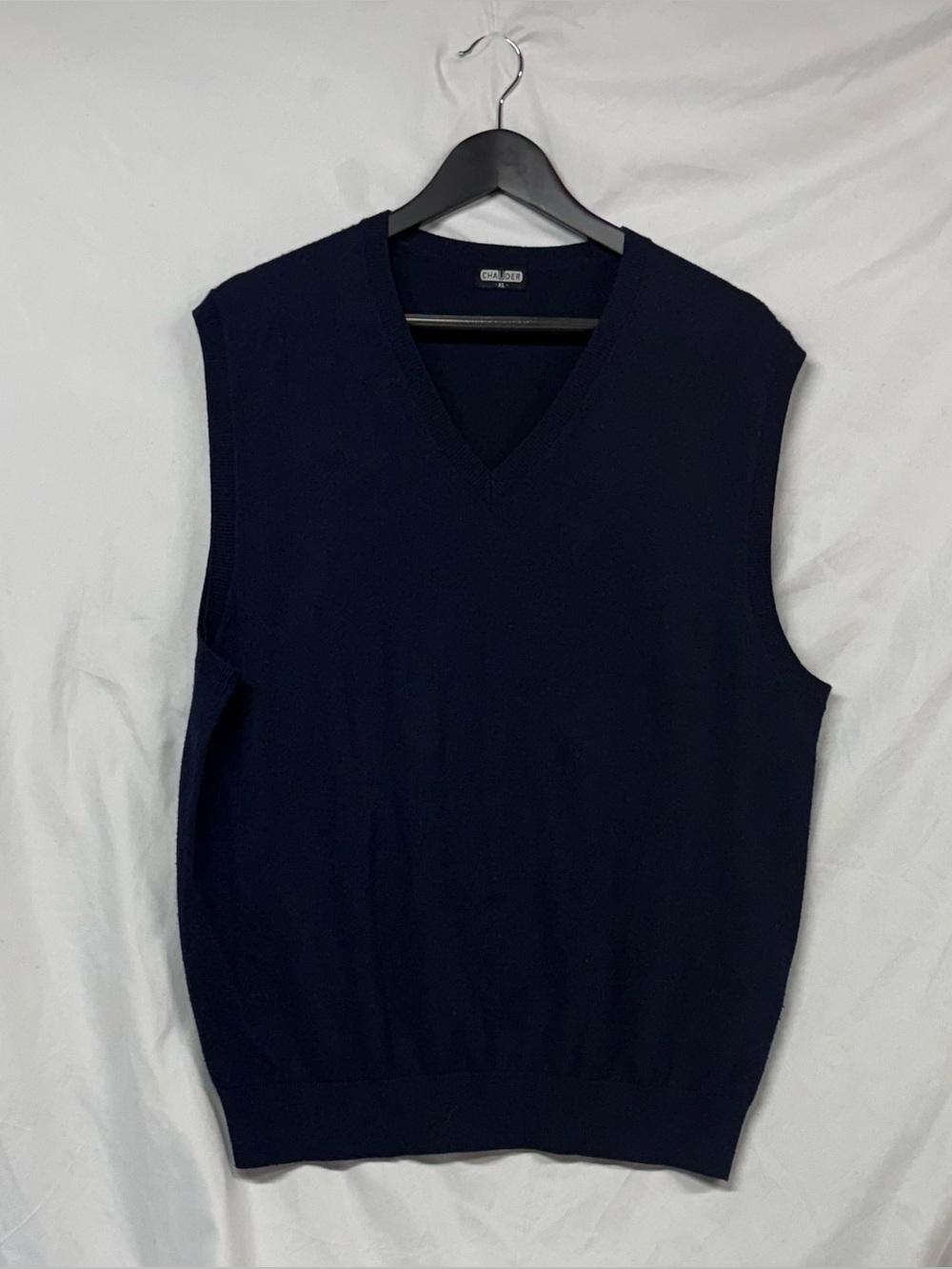Cashmere Men's Navy Sleeveless V-Neck Sweater Vest